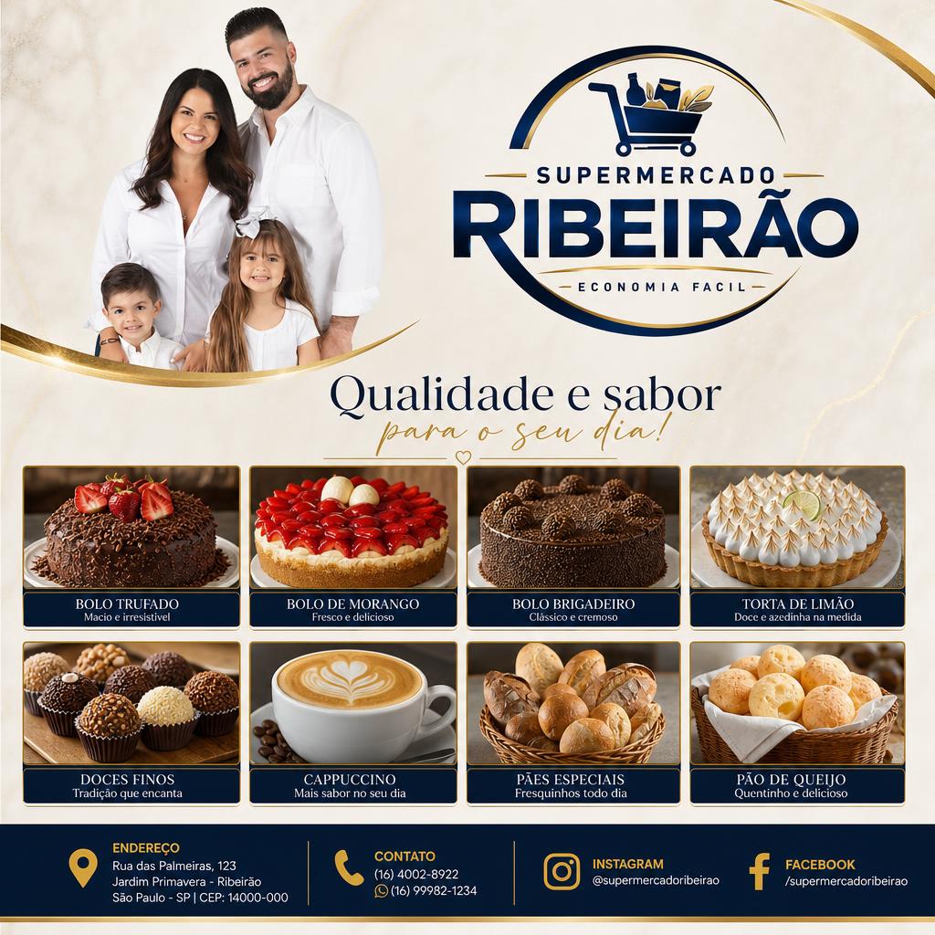 Encarte de confeitaria — qualidade e sabor