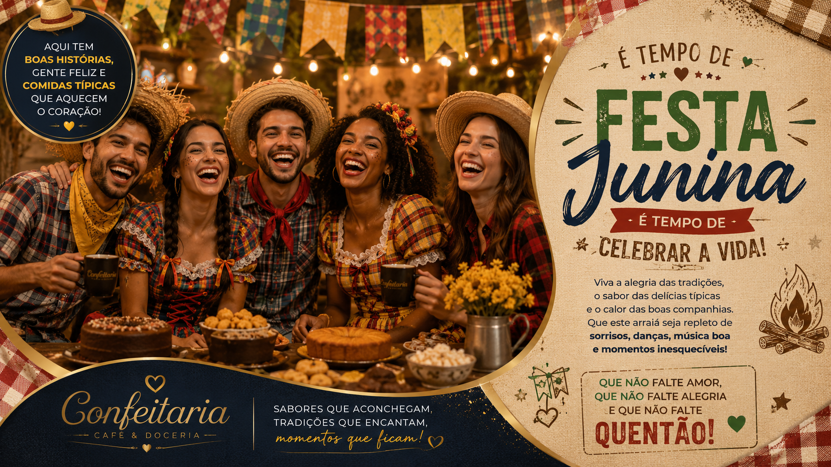 Campanha de Festa Junina criada pela Tom & Cena